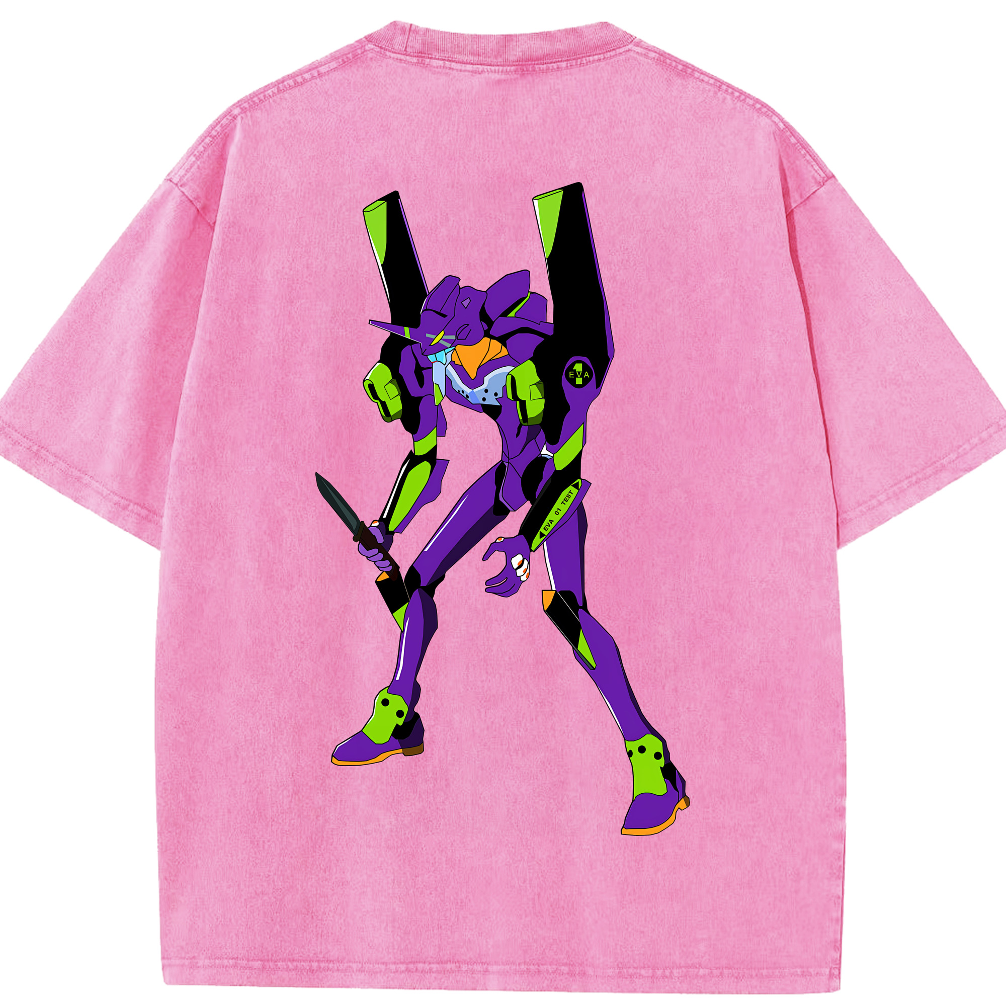 （画像用） EVA 新世紀エヴァンゲリオン 綿100% ヴィンテージ風 半袖Tシャツ（背面プリント）